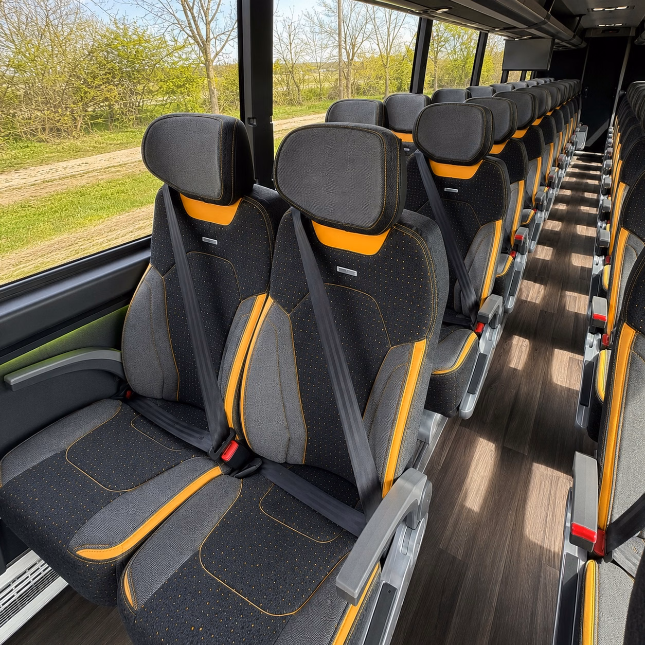 palmdale charter bus interior