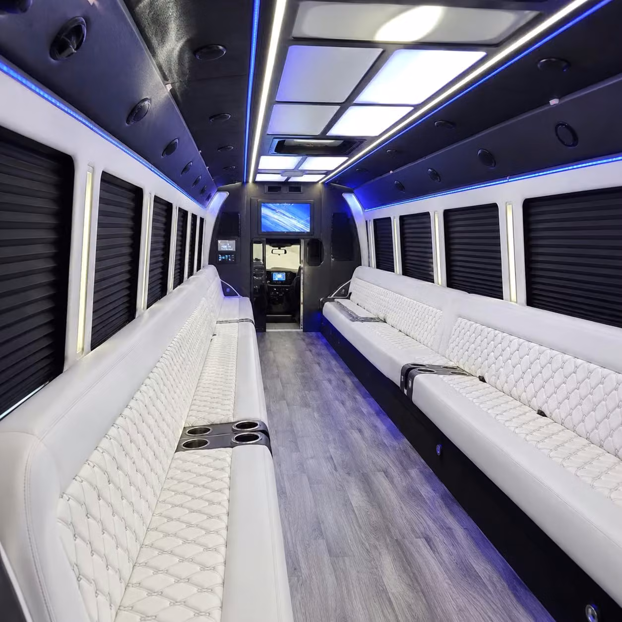 party bus rentals for palmdale prom night led lights onboard bar and the full experience